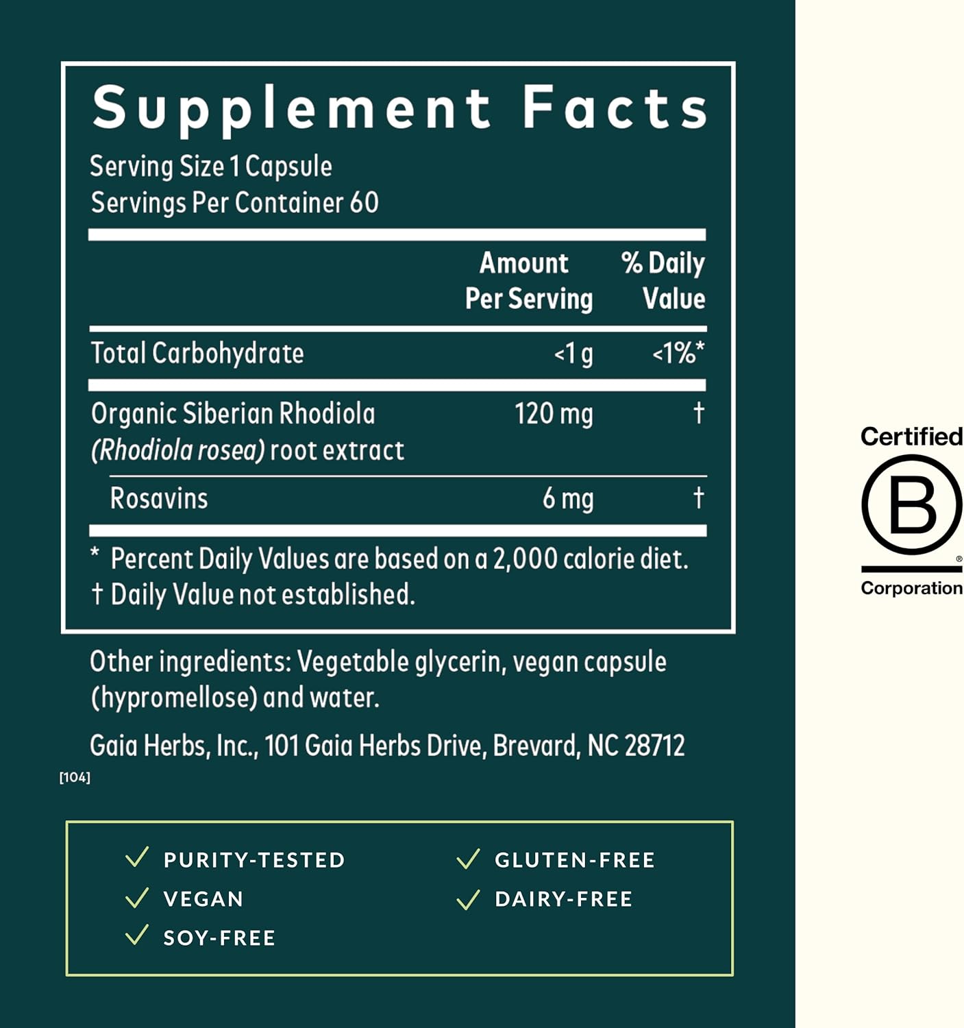 Gaia Herbs Rhodiola Rosea Supplement for Stress Support and Healthy Stamina - 60 Vegan Liquid Phyto-Capsules - BoostGo Australia