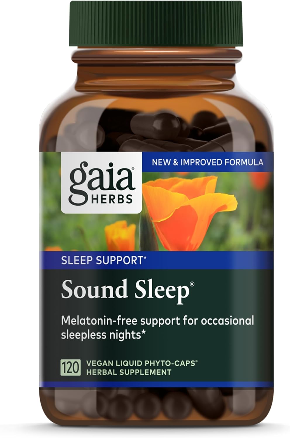 Gaia Herbs Sound Sleep - Herbal Sleep Aid for Relaxation - Valerian Root, Passionflower - 120 Vegan Capsules