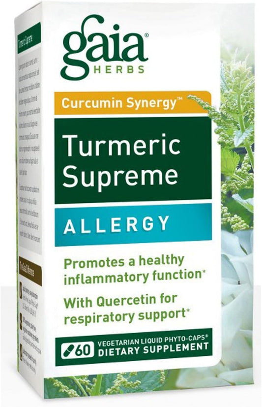 Gaia Herbs Turmeric Supreme Allergy Support Supplement, 60 Capsules