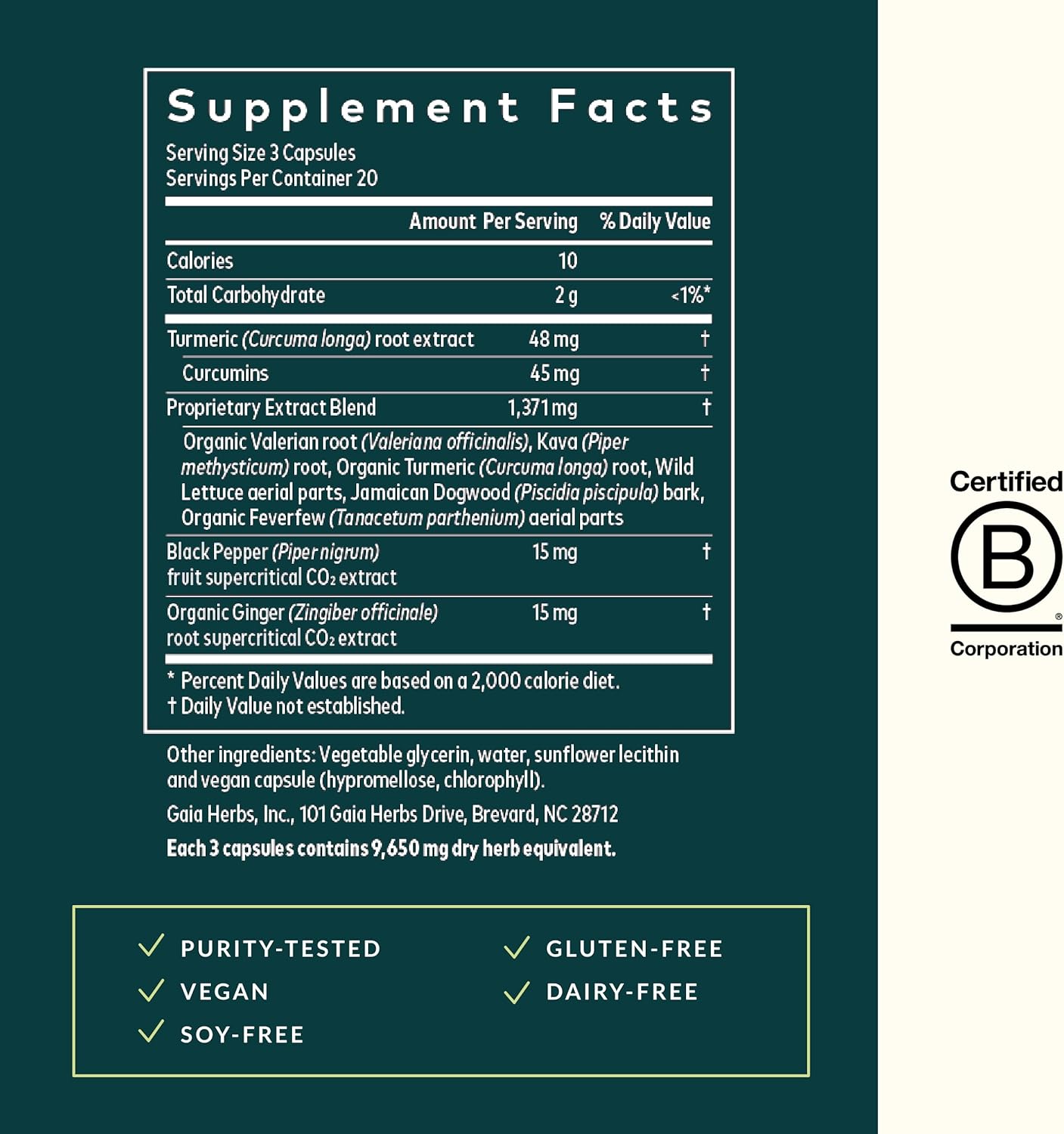 Gaia Herbs Turmeric Supreme Discomfort P.M. - Nighttime Comfort for Restful Sleep - 60 Liquid Phyto-Capsules
