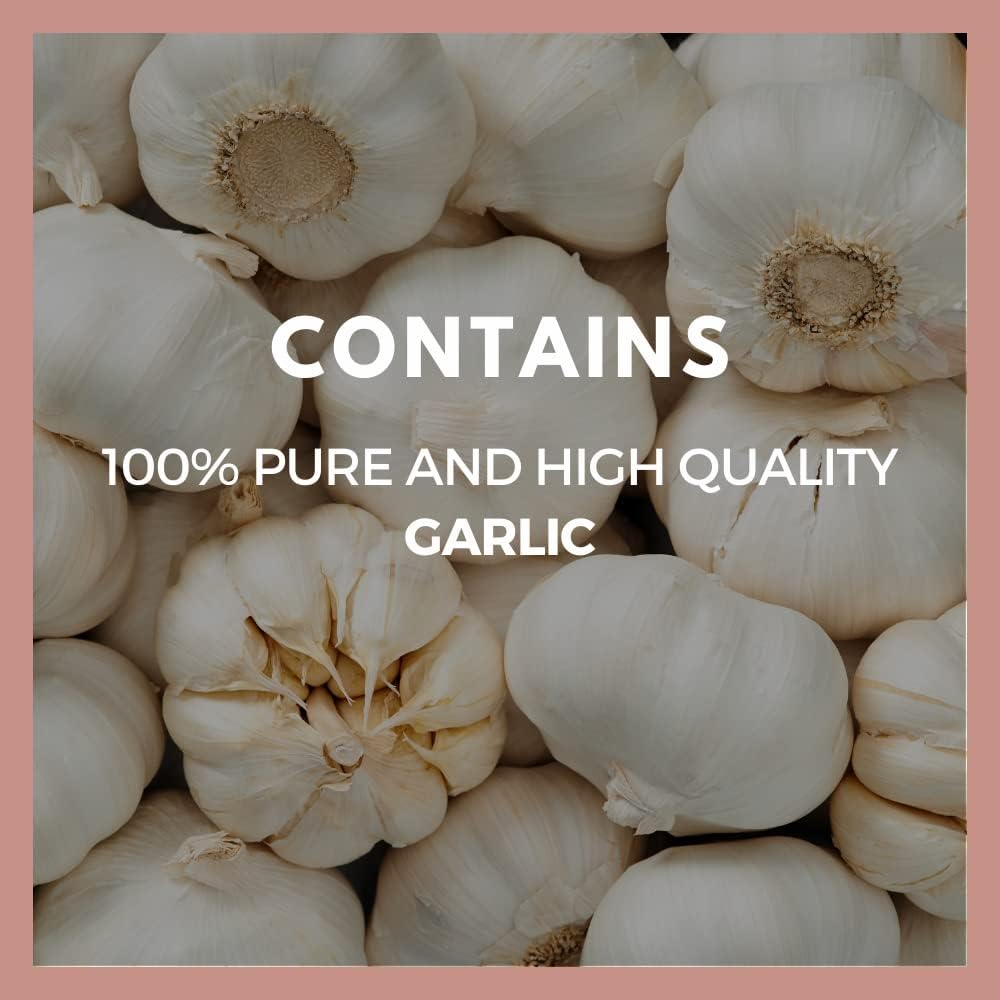 Garlic 1,000mg Vegan Capsules - Herbal Dietary Supplement, 60 Count - Non-GMO, Gluten-Free, Additive Free - Two Month Supply