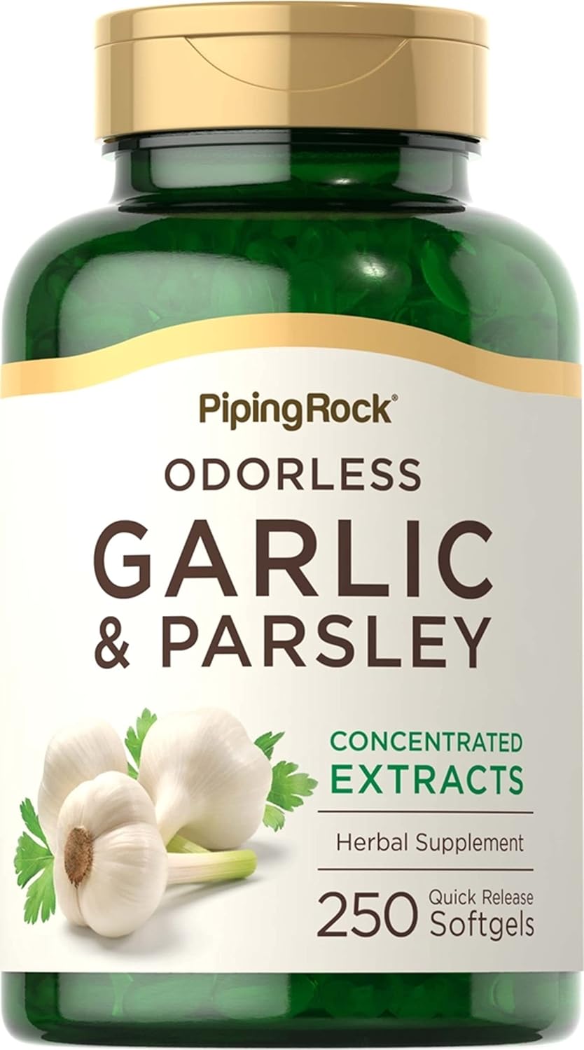 Garlic and Parsley Softgel Capsules | 500mg | 250 Count | Concentrated Herbal Extract | Non-GMO, Gluten Free Supplement