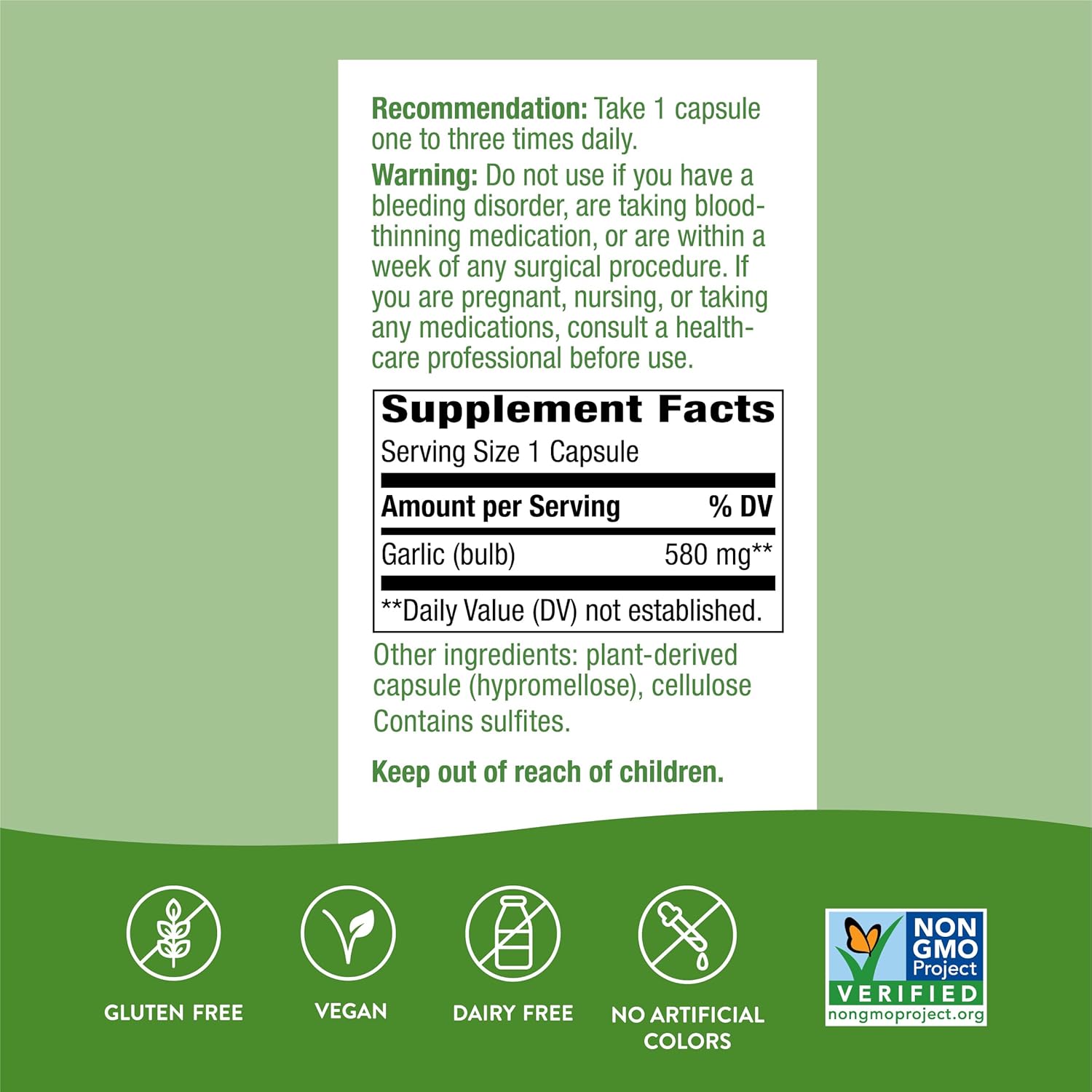 Garlic Bulb Capsules for Heart Health - Vegan, 100 ct x 2 Pack by Nature's Way