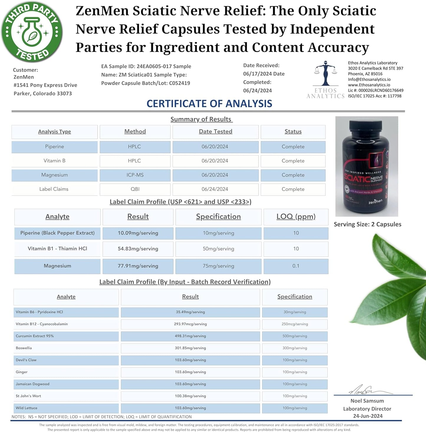 Garlic Tincture and Sciatic Nerve Support Bundle for Zenmen