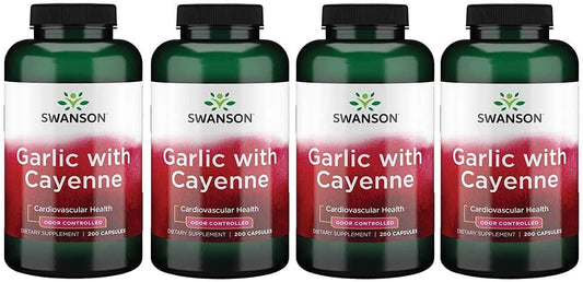 Garlic with Cayenne Capsules - 800 Count (4 Pack) by Swanson