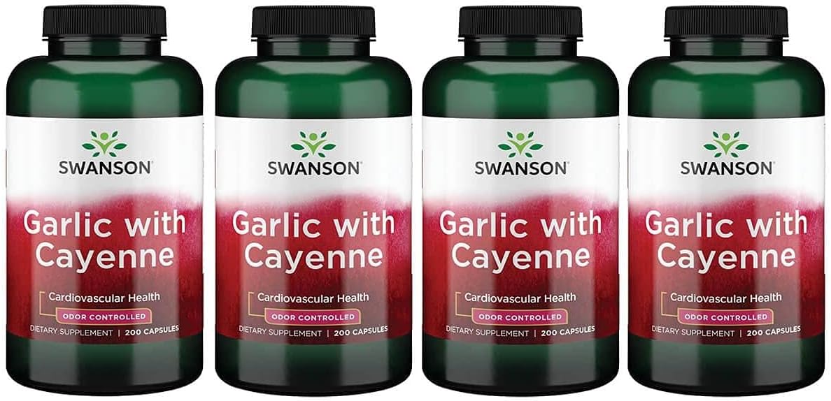 Garlic with Cayenne Capsules - 800 Count (4 Pack) by Swanson