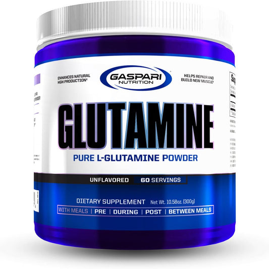 Gaspari Nutrition Micronized Glutamine Powder - Pure L-Glutamine for Pre and Post Workout Recovery (60 Servings, Unflavored)