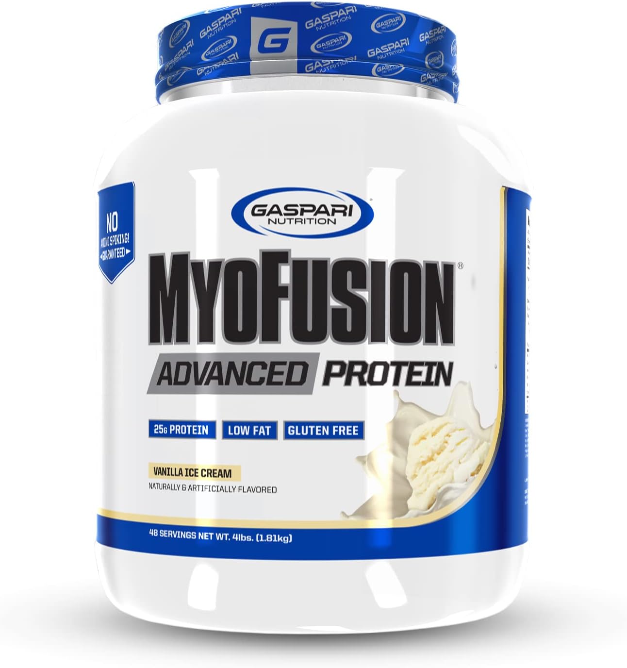 Gaspari Nutrition Myofusion Advanced Protein Blend - Whey, Casein, Isolate (Vanilla Ice Cream, 4lbs)