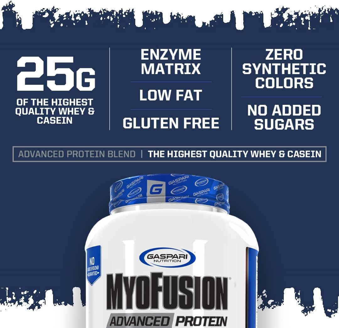 Gaspari Nutrition Myofusion Advanced Protein Powder - Cookies and Cream Flavor - 4 lb Jar