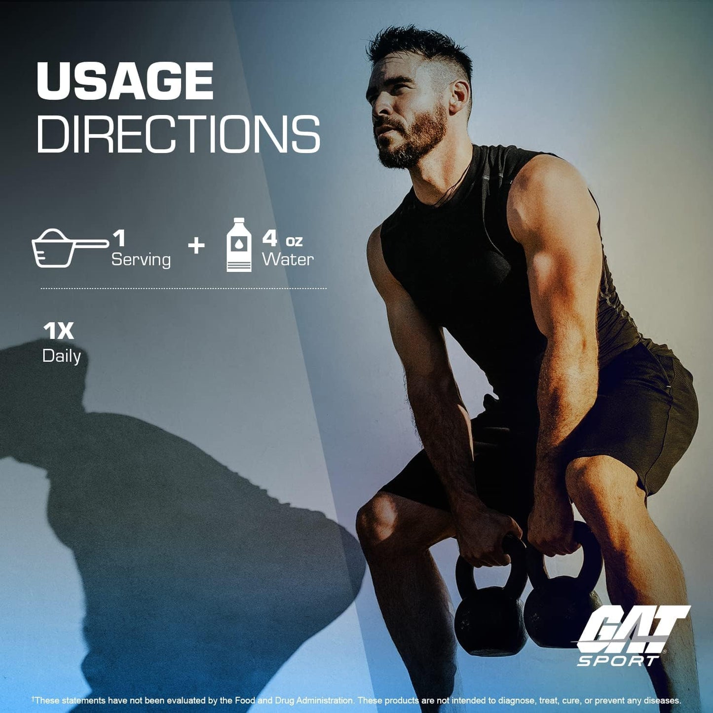 GAT SPORT Creatine Monohydrate Powder for Strength, Brain Health, and Endurance - Unflavored (60 Servings)
