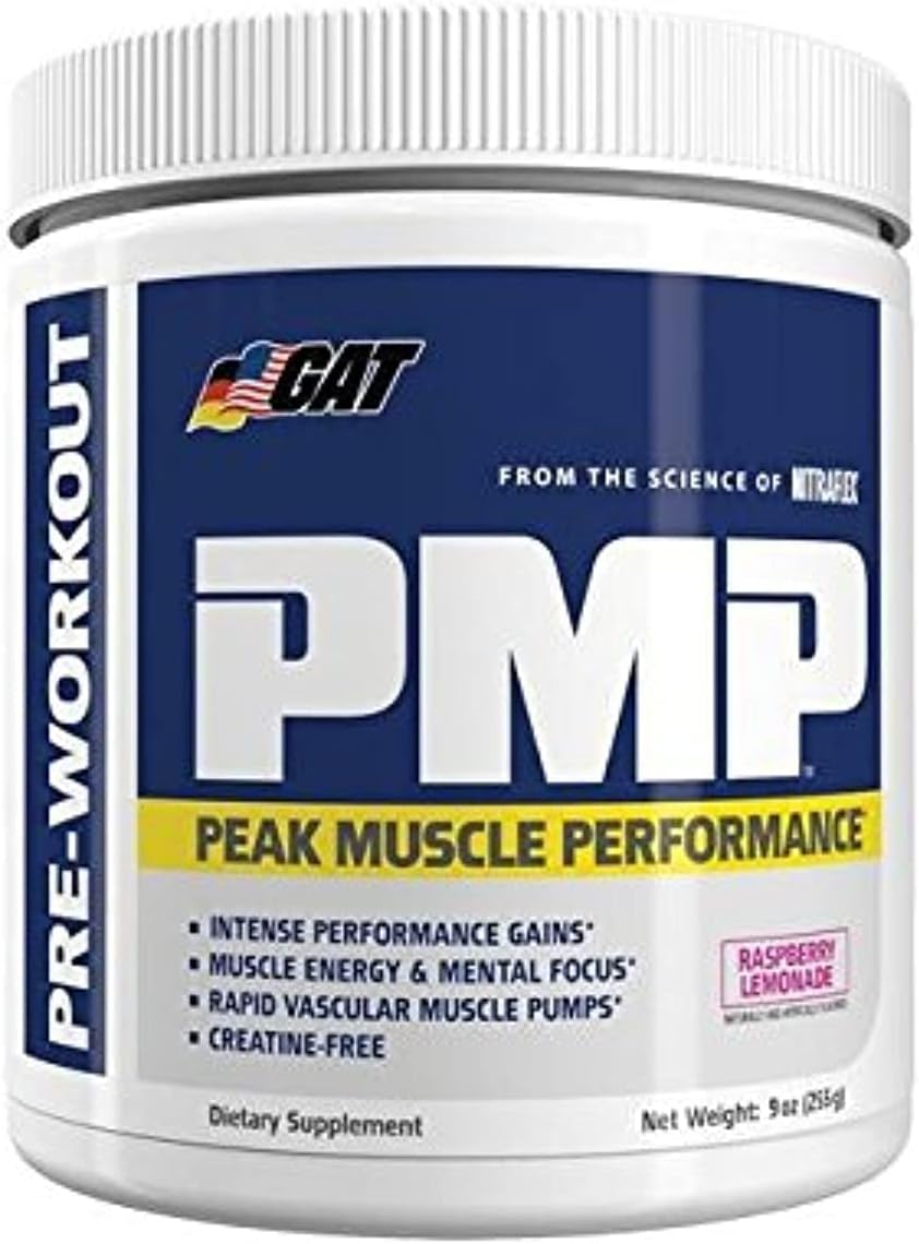 GAT SPORT PMP Pre-Workout Supplement - Raspberry Lemonade Flavor, 30 Servings for Peak Muscle Performance