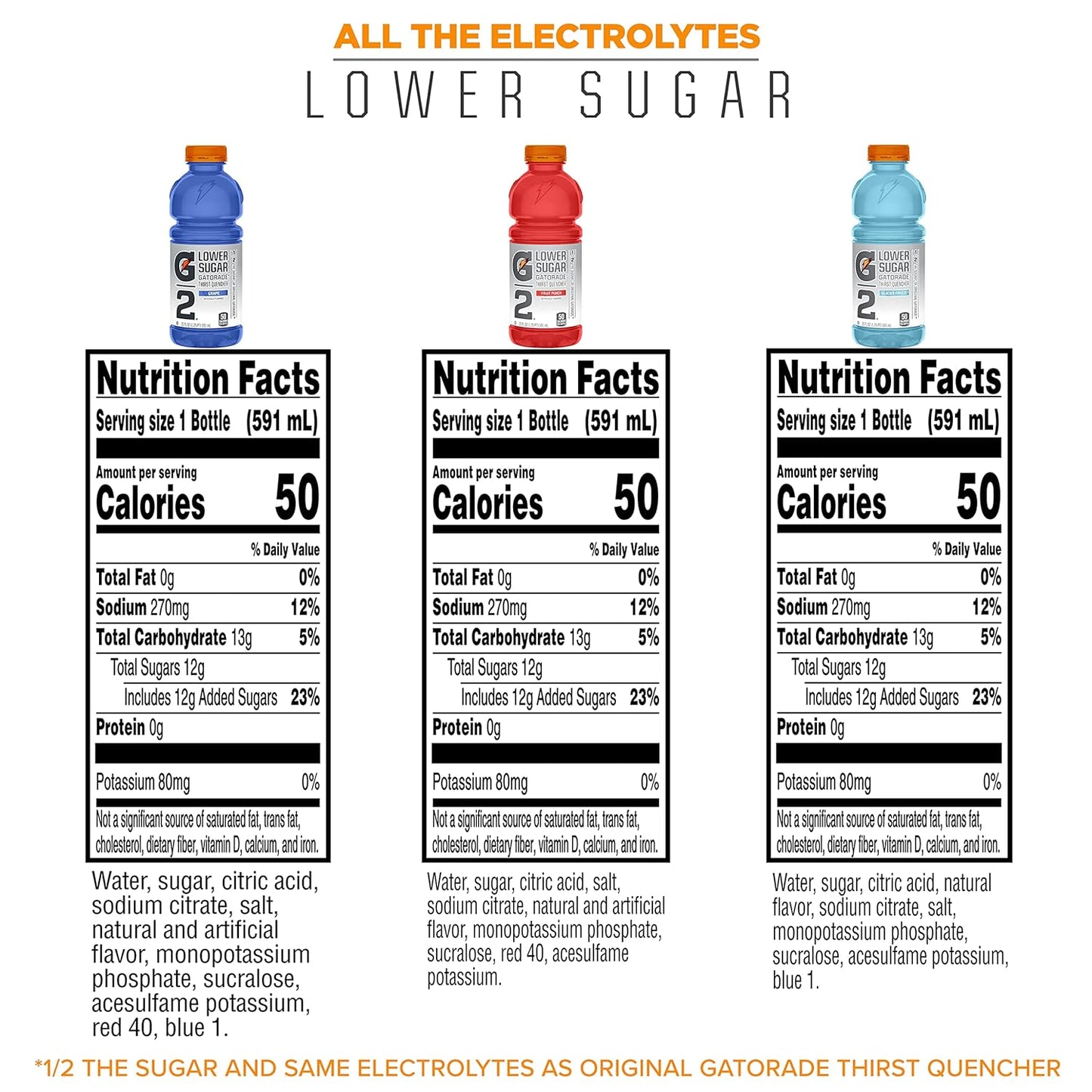 Gatorade G2 Variety Pack Sports Drink, 20oz Bottles, 12 Pack, Electrolyte-Infused for Rehydration