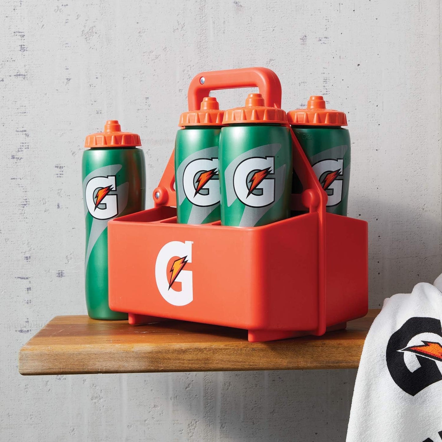 Gatorade Orange 6ct Squeeze Bottle Carrier for Team Sports - Bottle Caddy & Holder (Bottles Not Included)