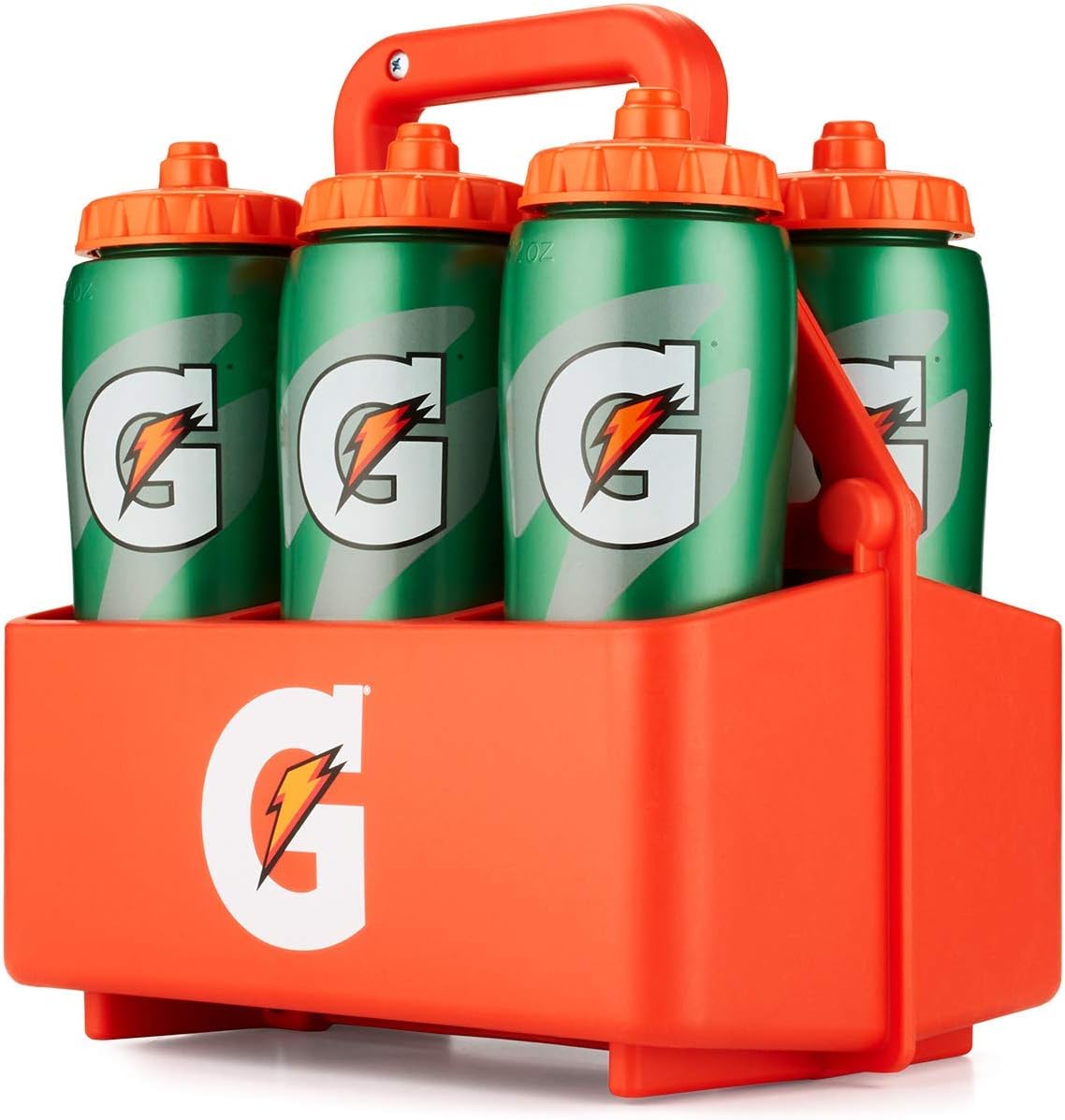 Gatorade Orange 6ct Squeeze Bottle Carrier for Team Sports - Bottle Caddy & Holder (Bottles Not Included)