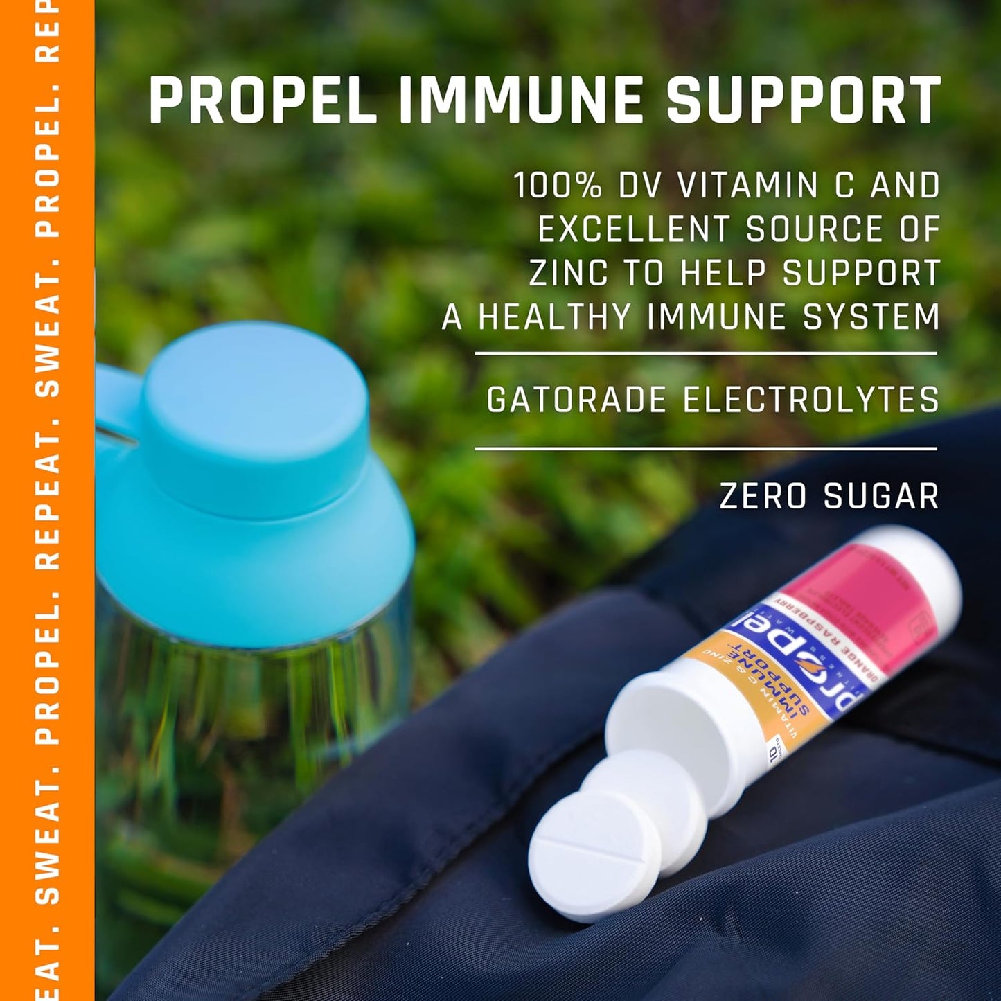 Gatorade Propel Immune Support Tablets Variety Pack - Vitamin C, Zinc, Electrolytes, Zero Sugar - 10 Count x 4 Packs - 16.9 Fl Oz Each