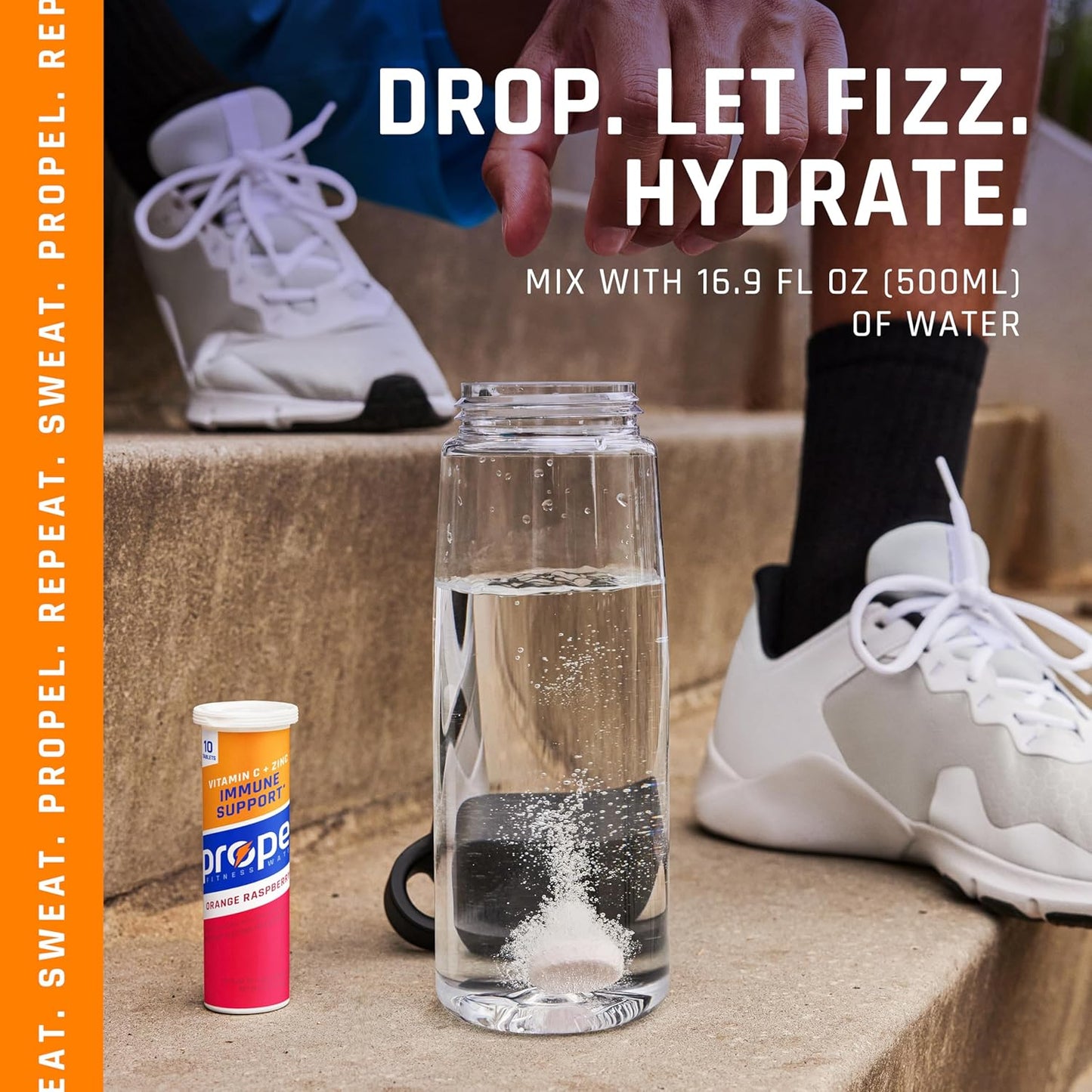 Gatorade Propel Immune Support Tablets Variety Pack - Vitamin C, Zinc, Electrolytes, Zero Sugar - 10 Count x 4 Packs - 16.9 Fl Oz Each