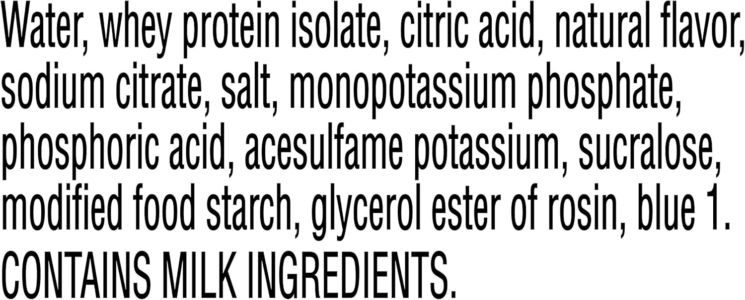 Gatorade Zero Cool Blue Liquid Electrolytes with 10g Whey Protein Isolate, Zero Sugar, Vegetarian, 16.9 Fl Oz Bottle, 12 Pack