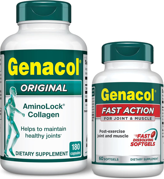 Genacol Dual Action Bundle: Original 180 Capsules + Fast-Acting 60 Softgels