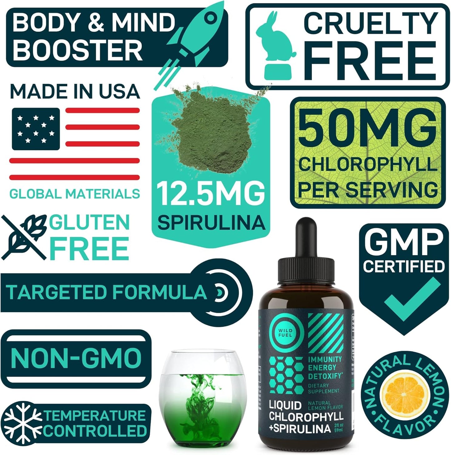 General Wellness Bundle: Liquid Chlorophyll and Saffron Capsules by WILD FUEL