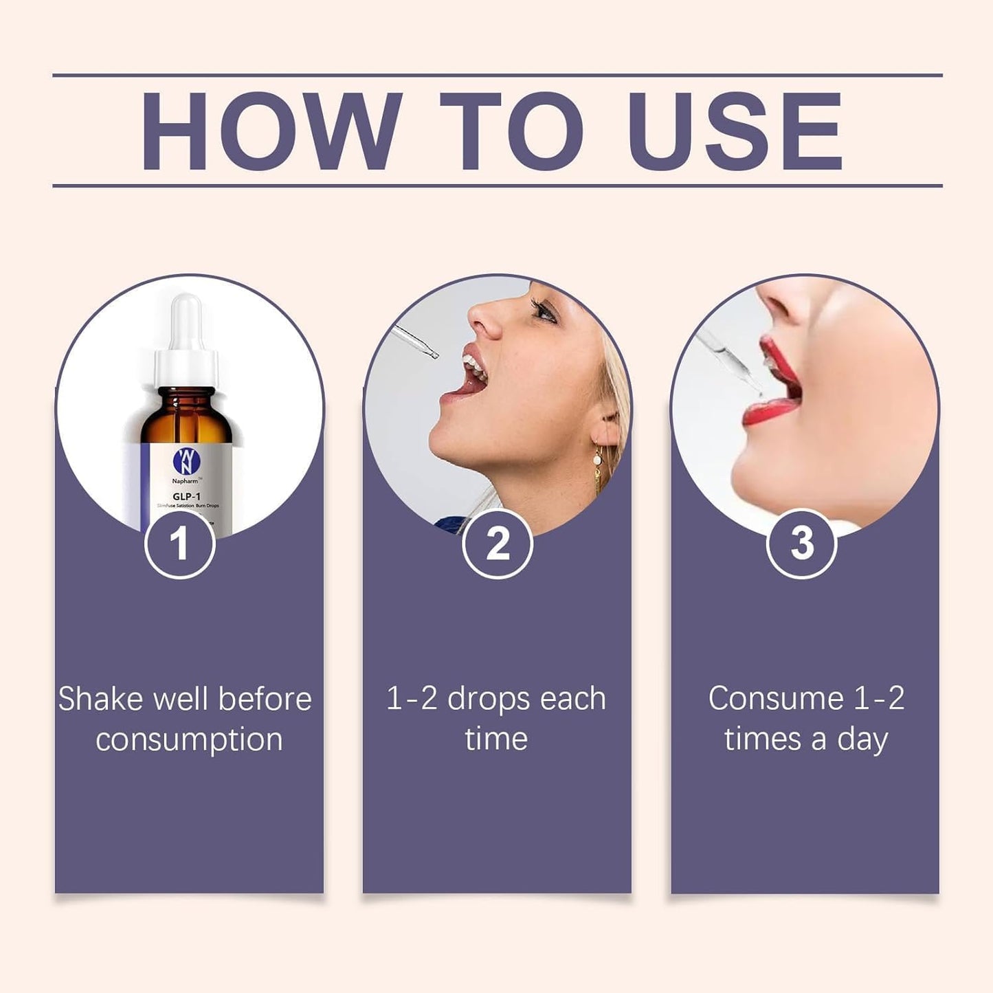 Generic GLP-1 Supplement Drops - Fast & Easy to Use for Men and Women - 1 Fl Oz