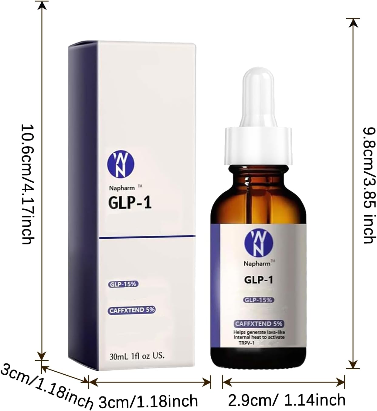 Generic GLP-1 Supplement Drops - Fast & Easy to Use for Men and Women - 1 Fl Oz