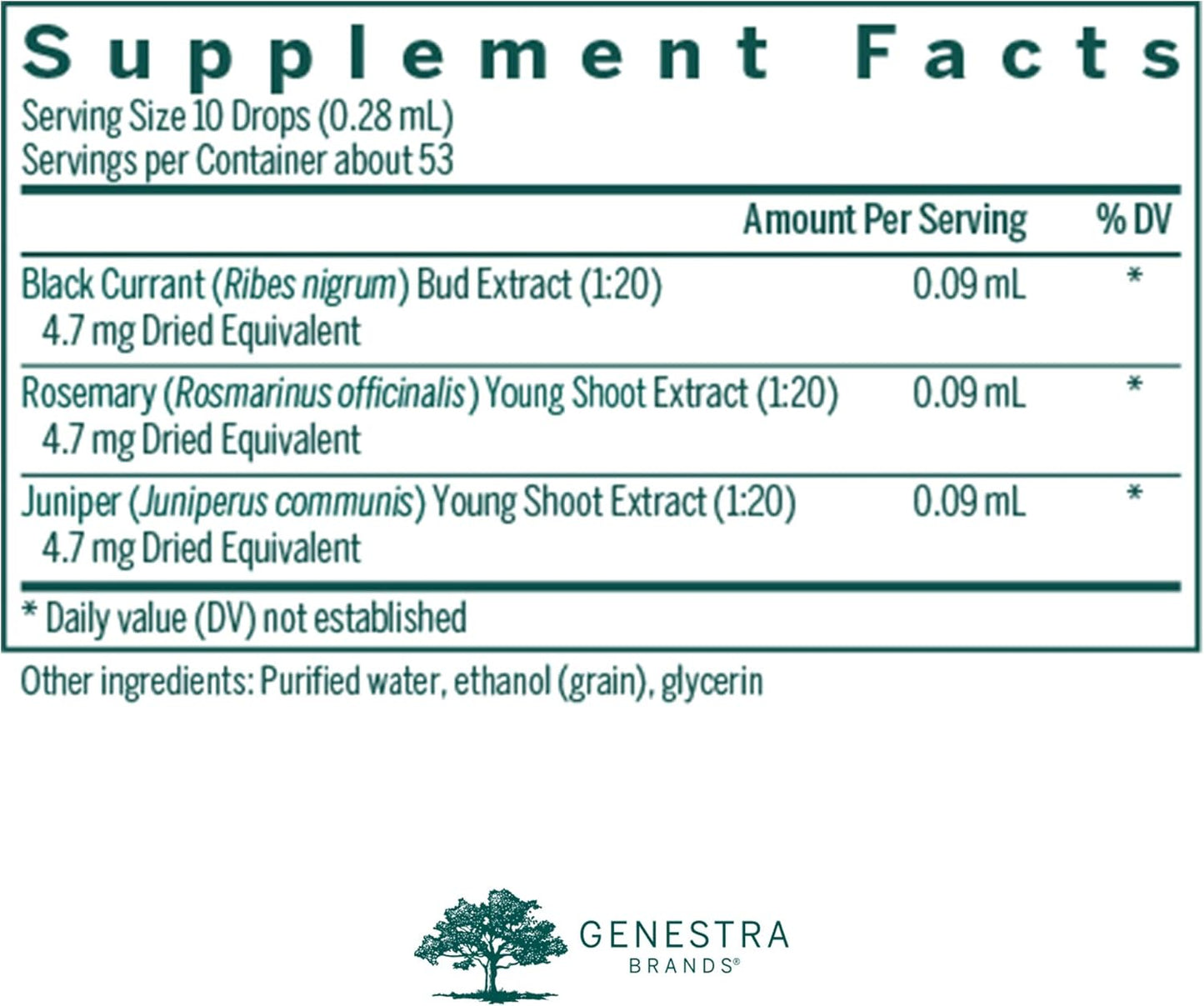 Genestra Brands Al-gen Herbal Supplement with Black Currant, Rosemary, and Juniper - 0.5 fl. oz.