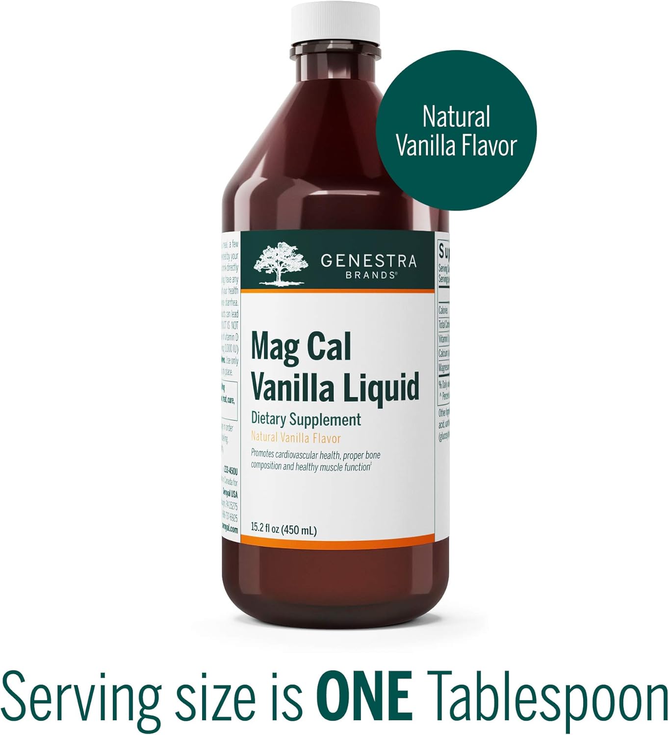 Genestra Brands Liquid Calcium Magnesium Supplement with Natural Vanilla Flavor - 15.2 fl. oz.