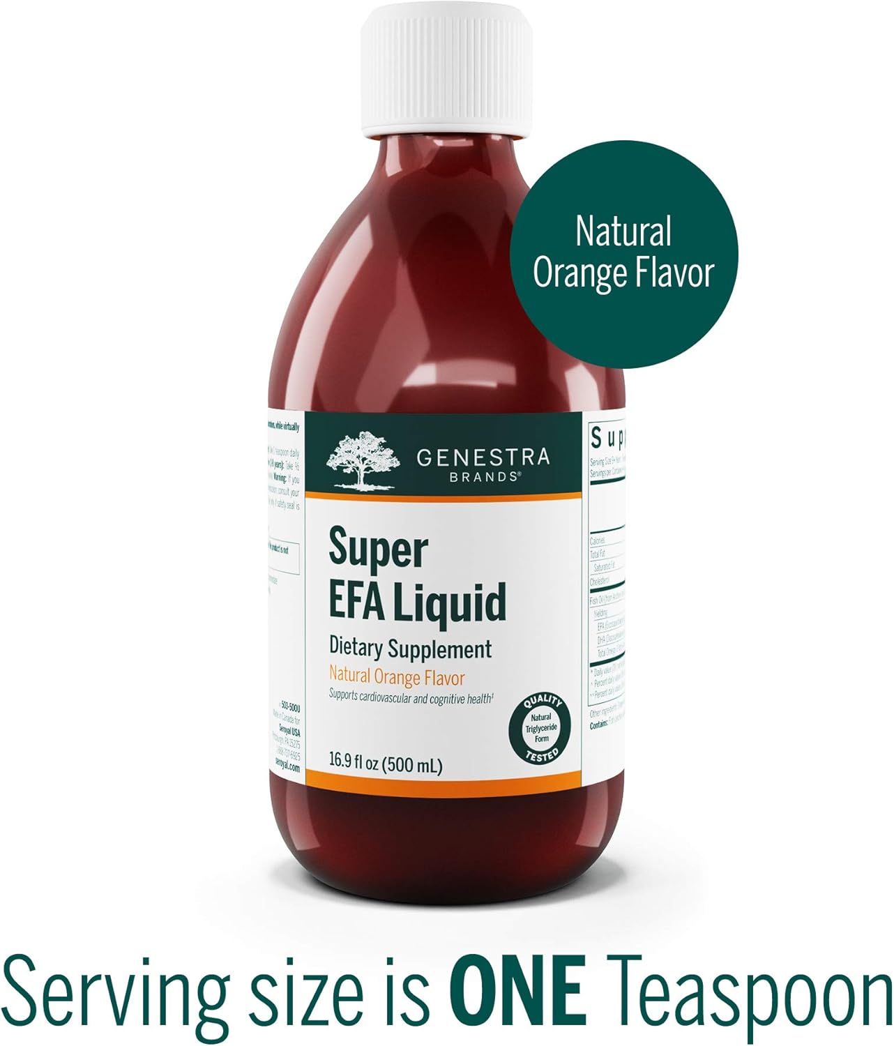 Genestra Brands Super EFA Liquid - Natural Orange Flavor | Promotes Cardiovascular Health & Brain, Eyes, Nerves in Children | 16.9 Fl Oz