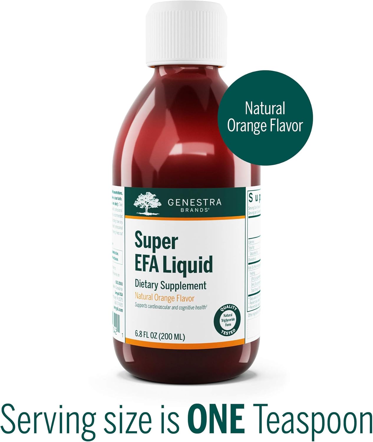 Genestra Brands Super EFA Liquid | Natural Orange Flavor | 6.8 Fl Oz | Cardiovascular and Brain Health Support for Kids and Adults