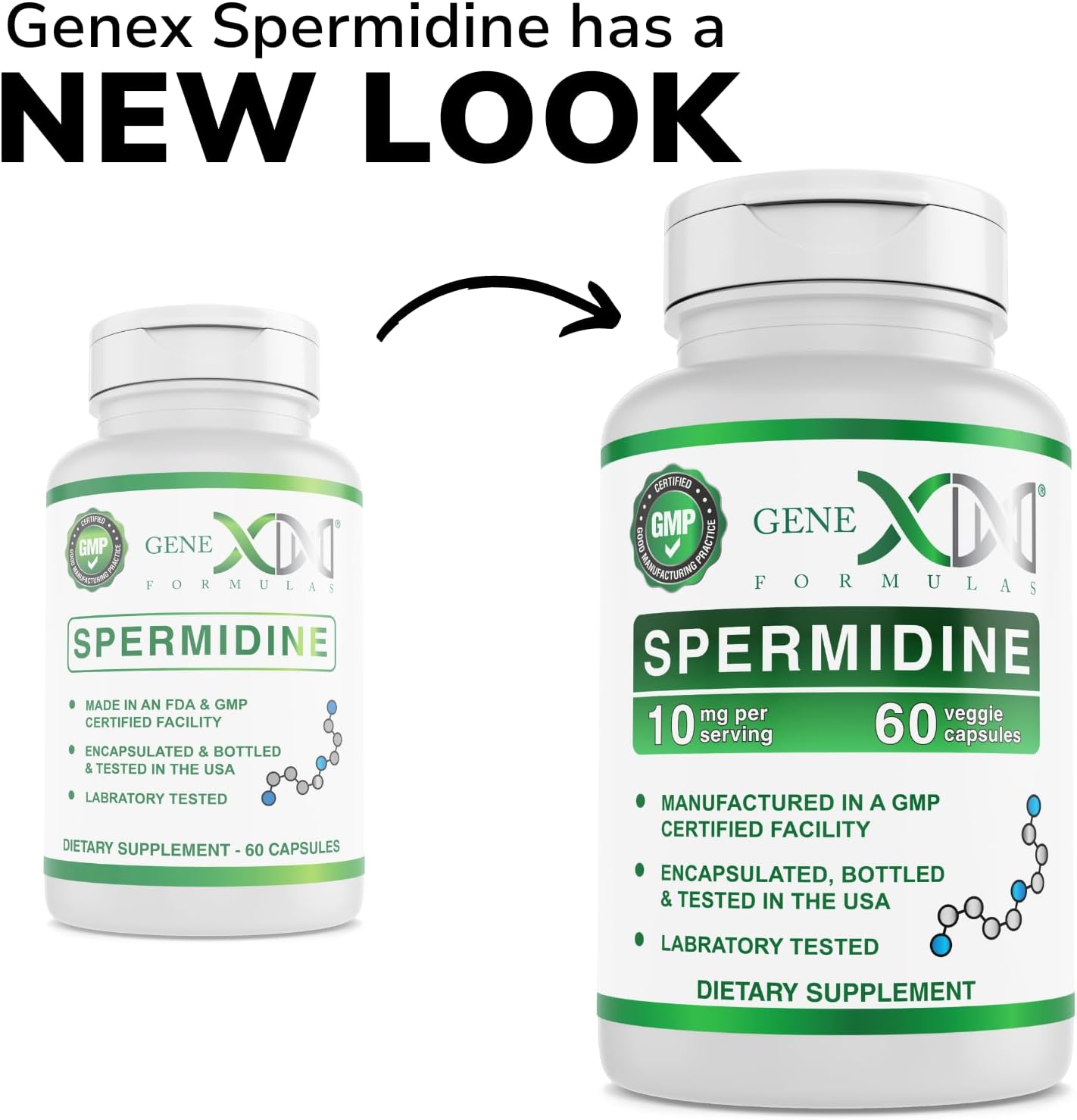Genex Formulas Vegan Spermidine Supplement 10mg Capsules for Cell Renewal & Healthy Aging - Non-GMO, Gluten-Free (3 Pack) - BoostGo Australia