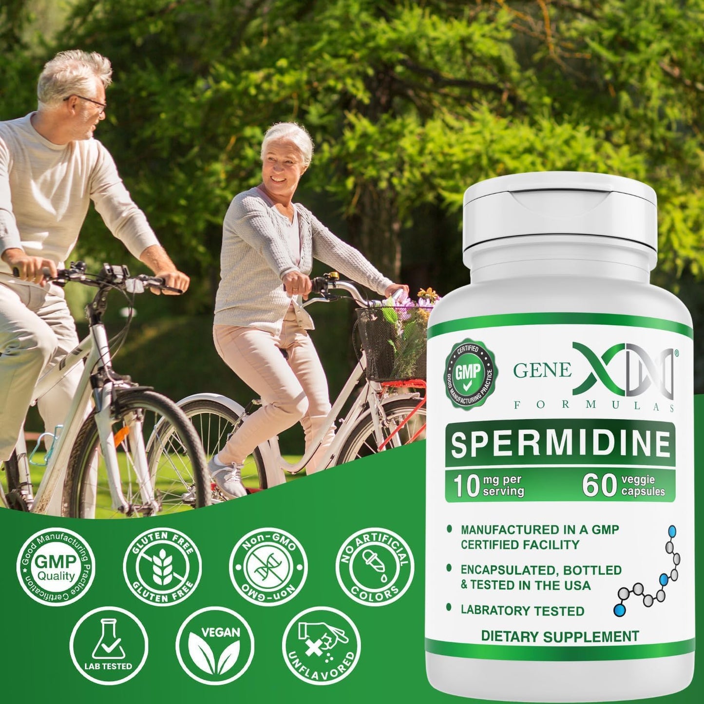 Genex Formulas Vegan Spermidine Supplement 10mg Capsules for Cell Renewal & Healthy Aging - Non-GMO, Gluten-Free (3 Pack) - BoostGo Australia