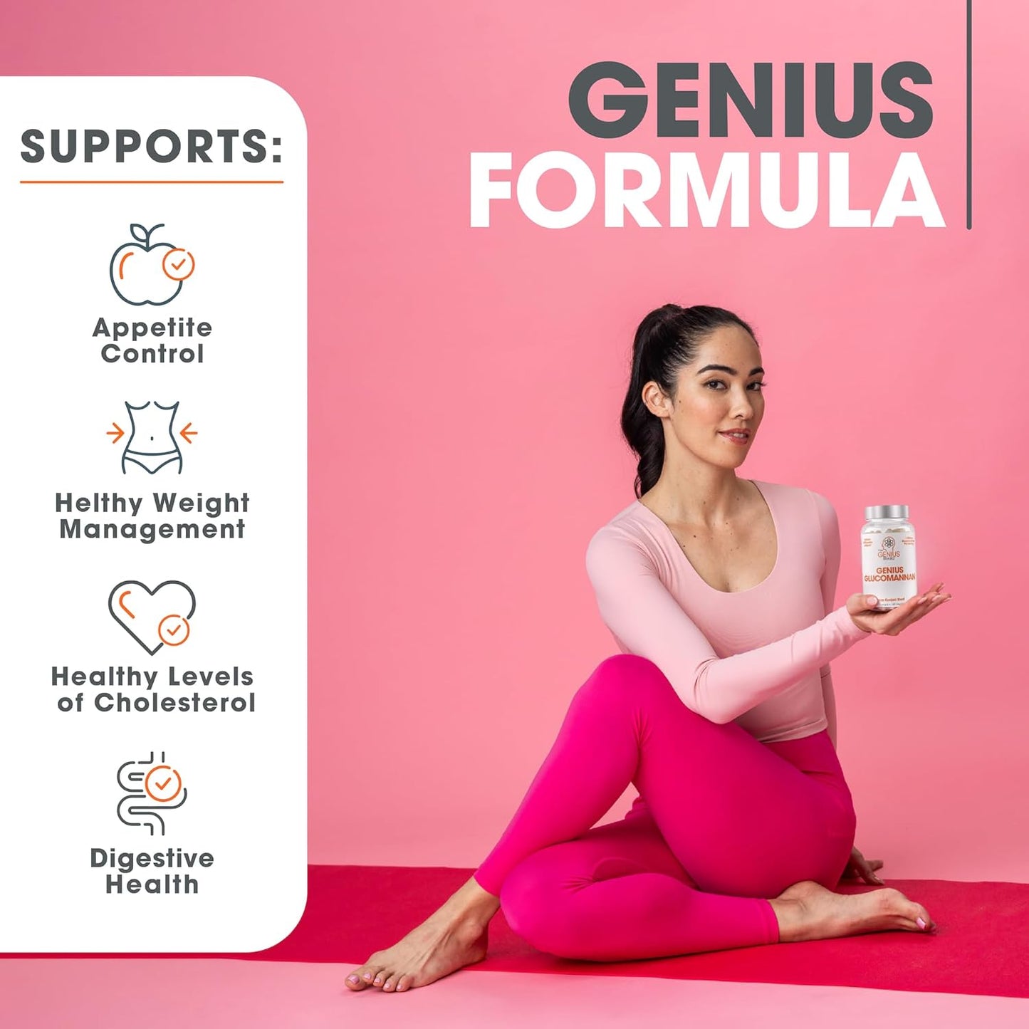 Genius Brand Hormonal & Digestive Health Bundle: Glucomannan Fiber Capsules & DIM Supplement - Supports Digestive Regularity & Hormone Balance