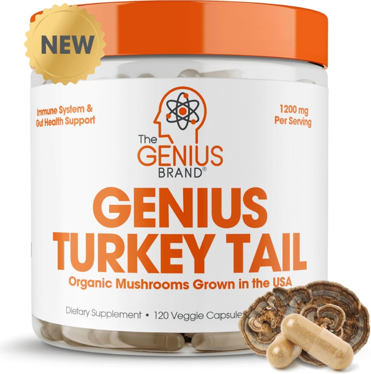 Genius Brand Immune & Cognitive Boost Bundle with Turkey Tail and Lion's Mane Supplements