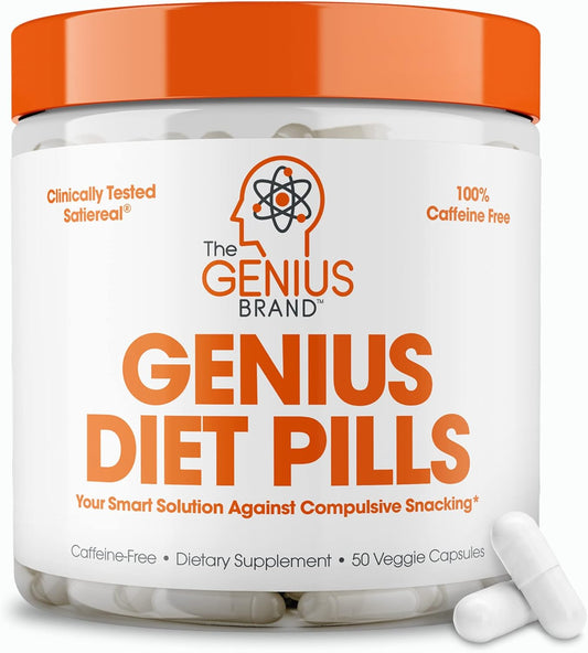 Genius Diet Pills for Weight Loss Support - Appetite Suppressant with 5-HTP & Saffron - Cortisol & Thyroid Support - 50 Veggie Capsules - BoostGo Australia