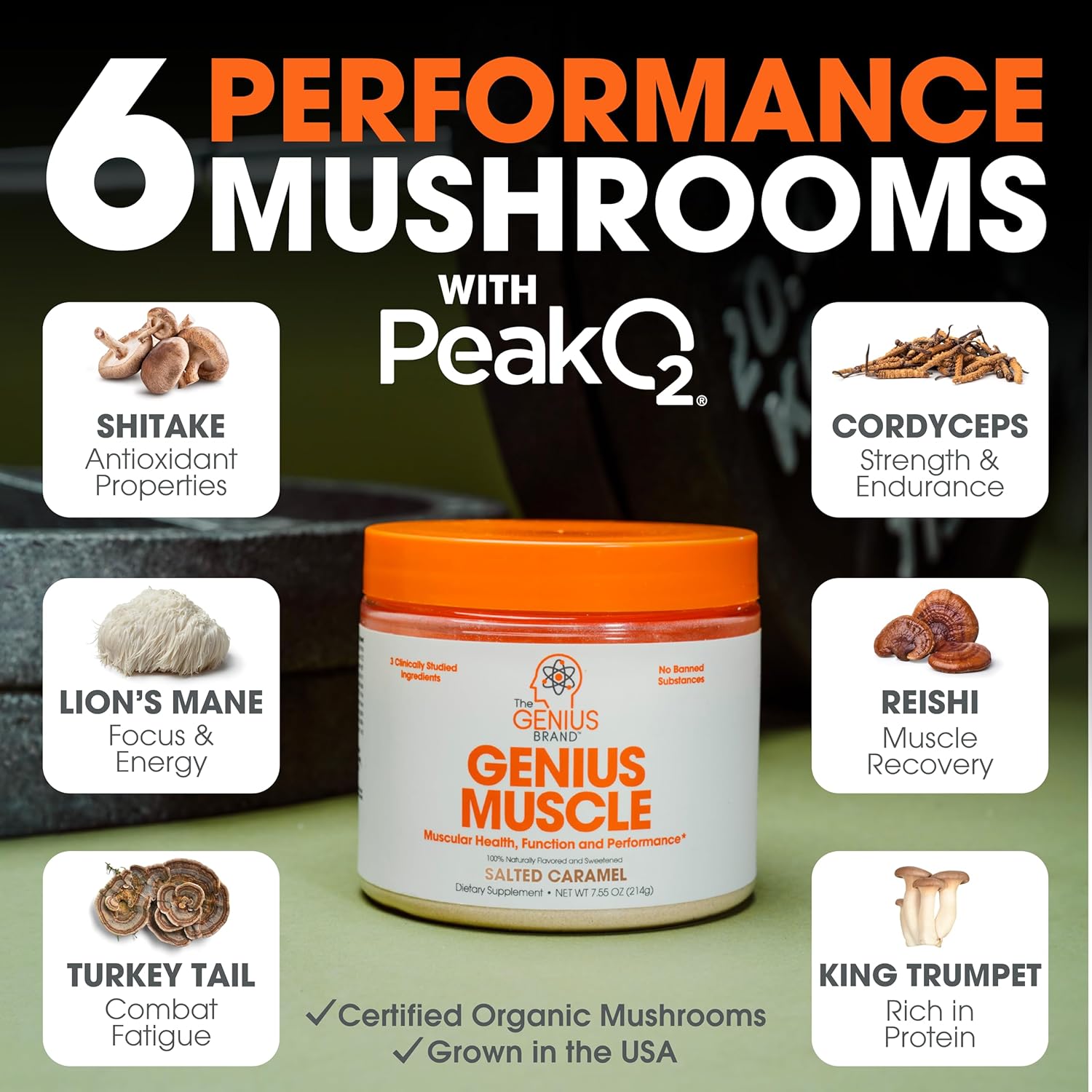 Genius Muscle Builder & Mass Gainer Supplement - Salted Caramel Flavor - Natural & Anabolic - Men & Women Weight Gainer