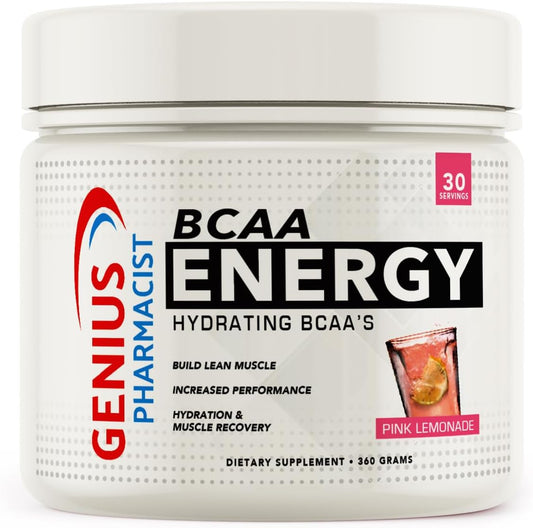 Genius Pharmacist BCAA Energy Hydrating Pink Lemonade Supplement - 30 Servings