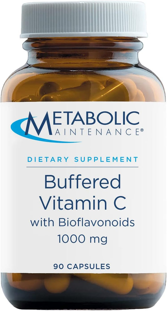 Gentle Buffered Vitamin C Supplement with Bioflavanoids for Sensitive Stomachs - Tissue and Immune Support - 90 Capsules