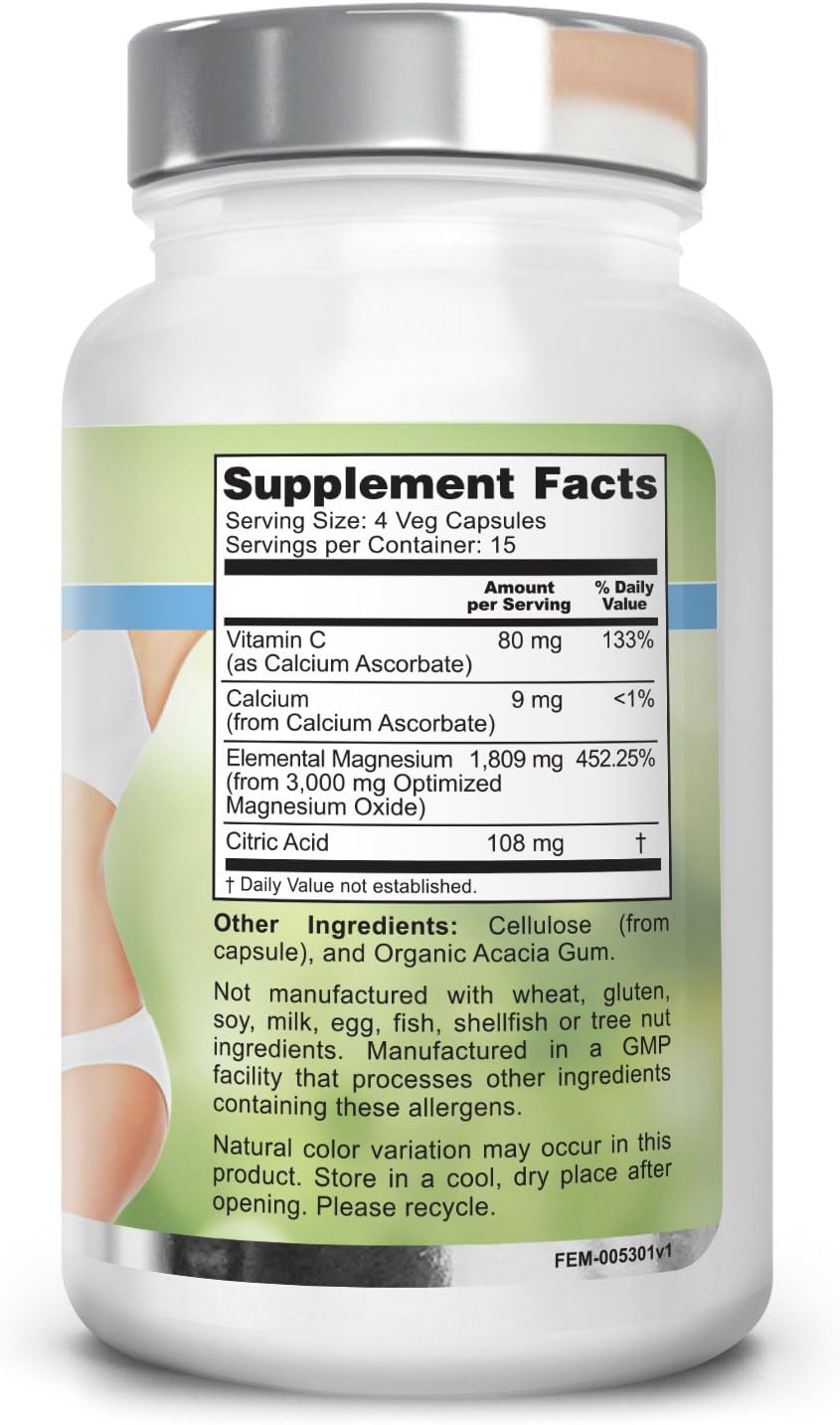 Gentle Oxy-Purge Colon Cleanse Vcaps - Natural Magnesium Oxide Laxative for Healthy Digestion & Regularity