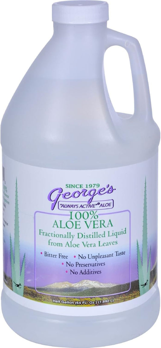 George's Aloe Vera Drink - 64 oz Bottle for Digestive Health and Hydration
