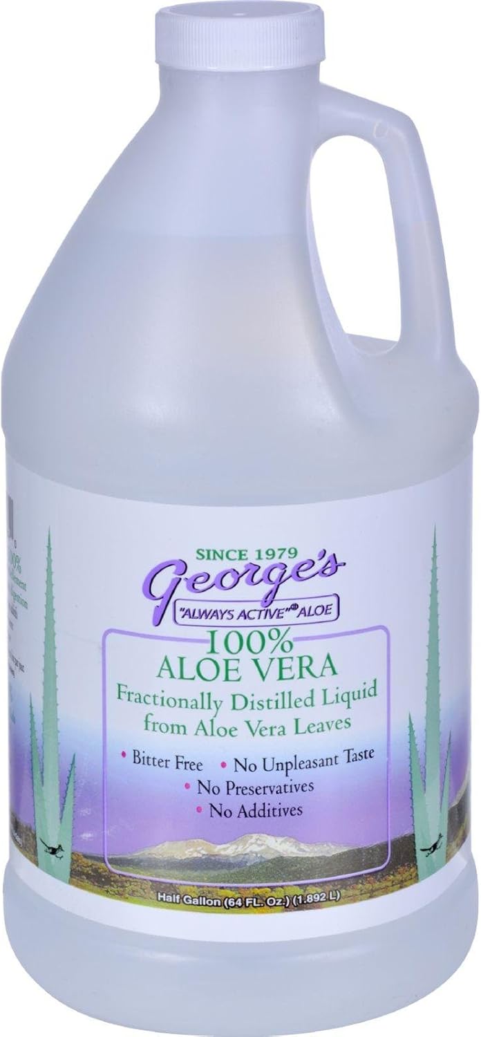 George's Aloe Vera Drink - 64 oz Bottle for Digestive Health and Hydration