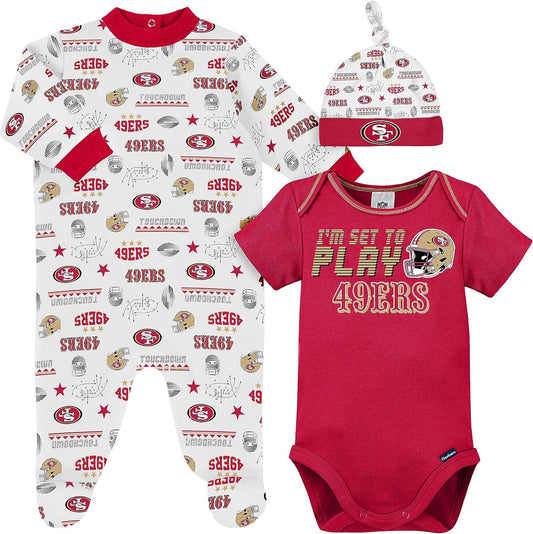 Gerber NFL Team Footed Sleep and Play Bodysuit Set for Unisex Babies