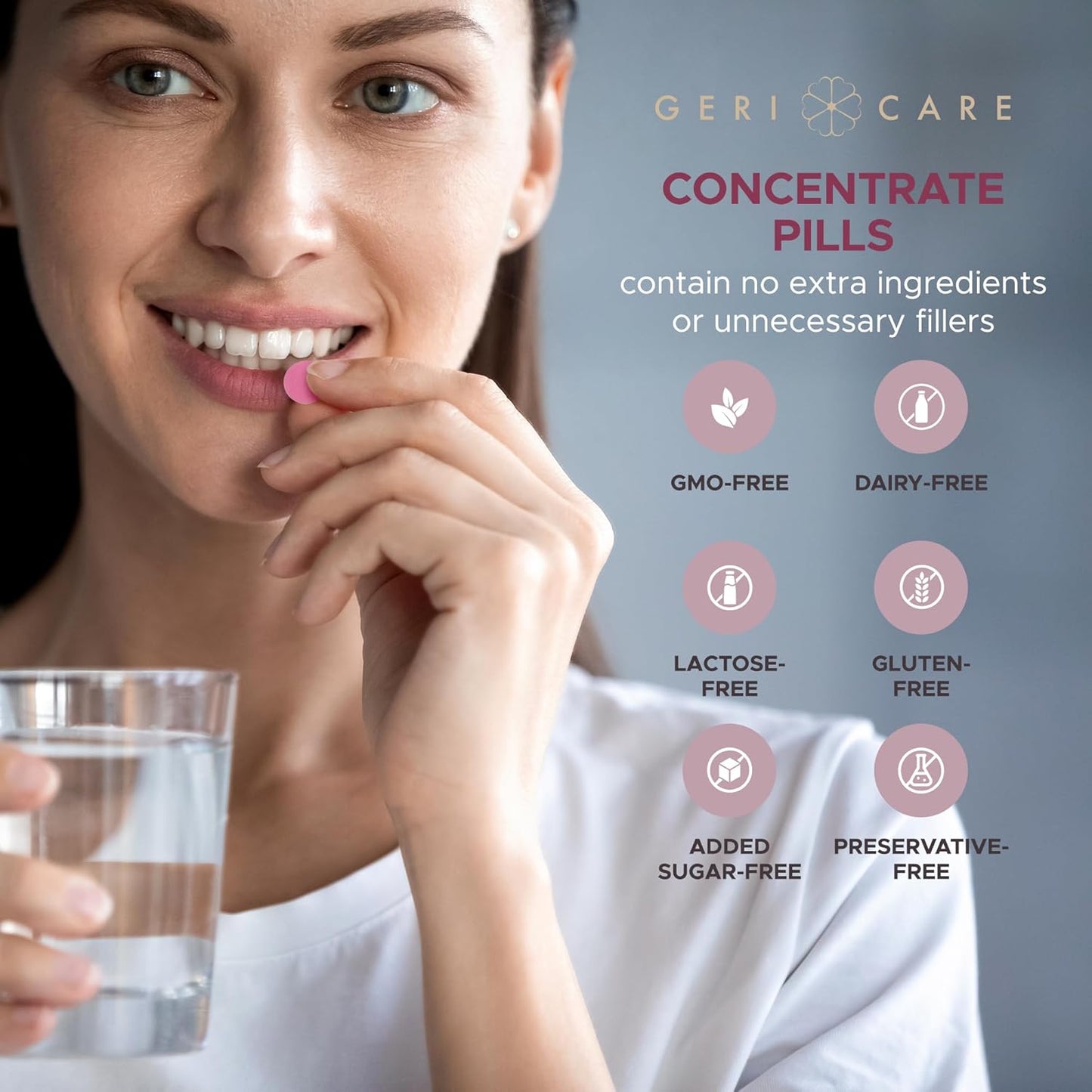 GeriCare High-Potency 450mg Pure Cranberry Tablets - Natural UTI Prevention for Men & Women - GMO, Gluten & Dairy Free - 100 Count