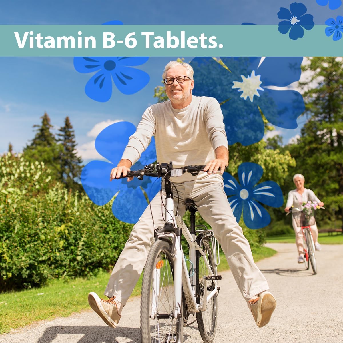 Gericare Vitamin B-6 100 mg Tablets - 100 Count Bottle for Daily Health Support