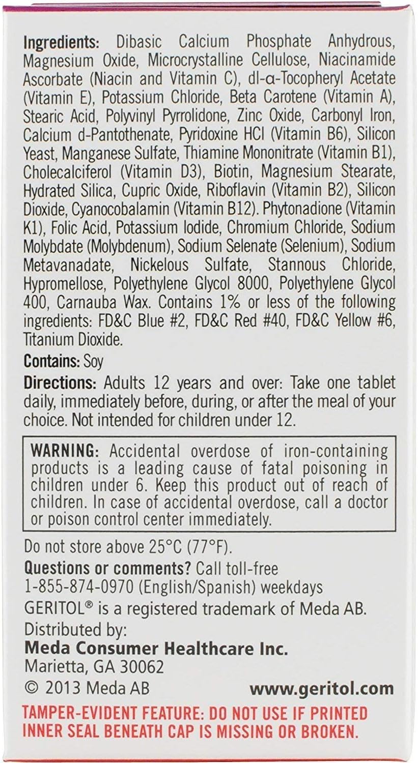 Geritol Multi-Vitamin Plus Multi-Mineral Tablets - 120 Tablets, Pack of 3
