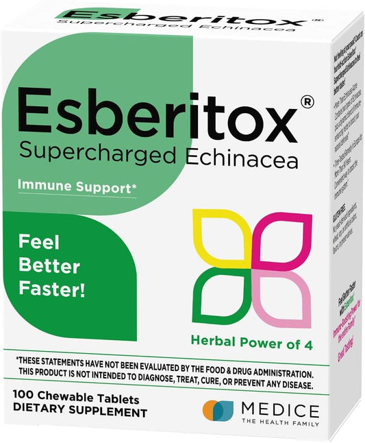 German-Made ESBERITOX Immune Support Herbal Supplements with Wild Indigo Root & Purple Coneflower - 100 Tablets