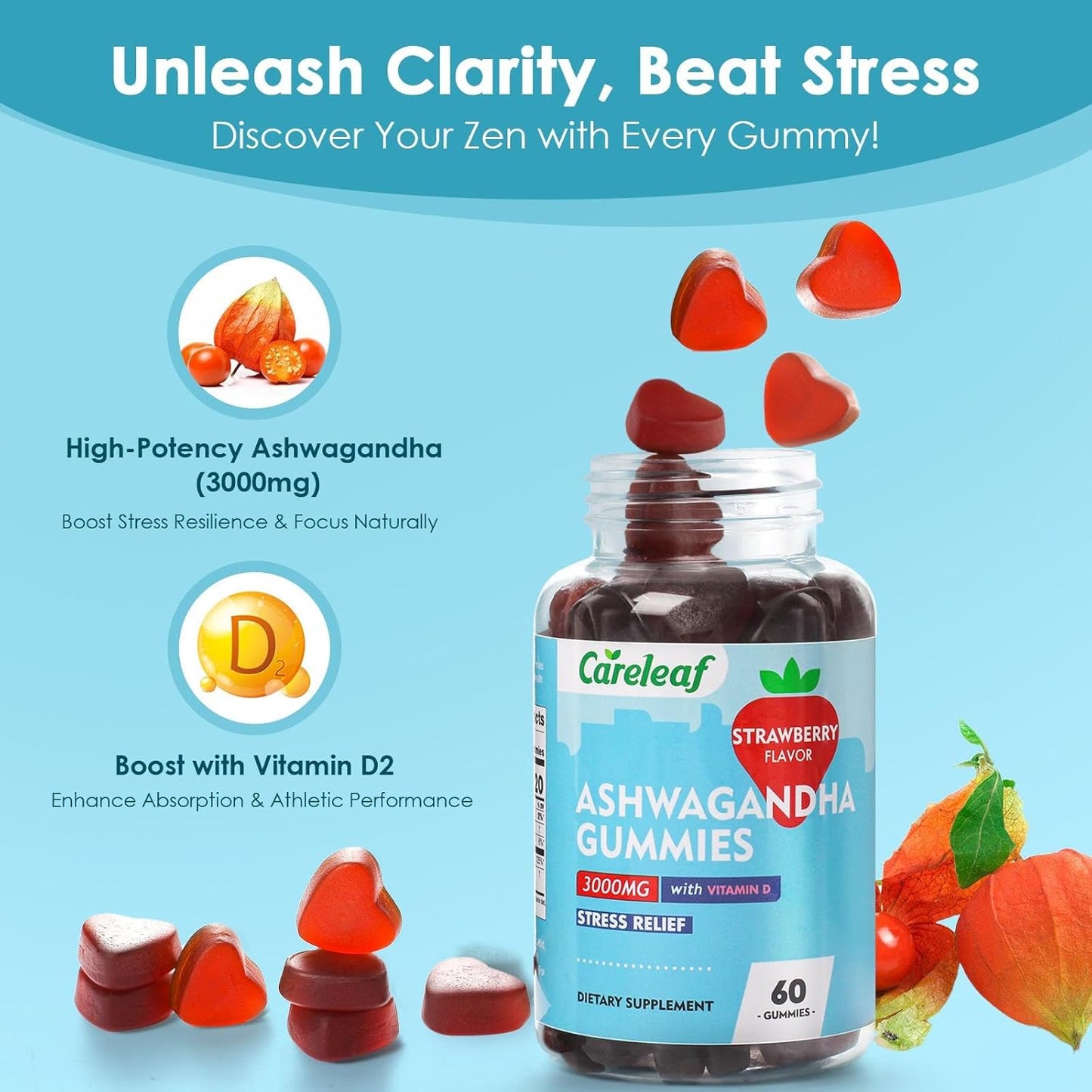 Get 2 Apple Cider Vinegar Gummies and Add Ashwagandha Gummies for $1 at careleaf