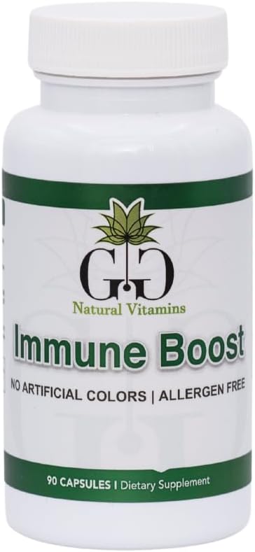 GG Natural Vitamins Immune Boost Supplement for Adults - 90 Capsules, Unflavored - Daily Support with Vitamins A, B6, C, D3, E, Echinacea, Folic Acid, Iron, Selenium, and Zinc