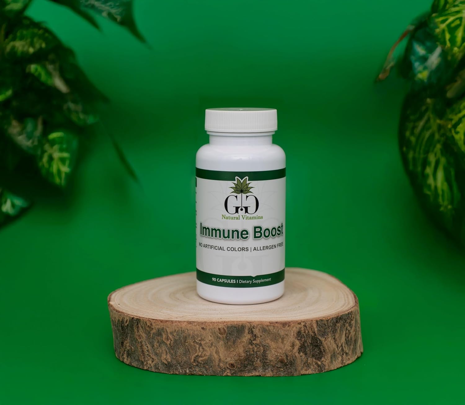 GG Natural Vitamins Immune Boost Supplement for Adults - 90 Capsules, Unflavored - Daily Support with Vitamins A, B6, C, D3, E, Echinacea, Folic Acid, Iron, Selenium, and Zinc