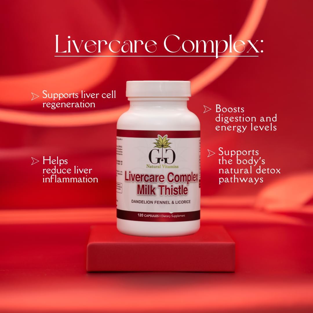 GG Natural Vitamins Liver Support Supplement - Potent Blend of Milk Thistle, Dandelion Root, Fennel, and Licorice for Ultimate Liver Health