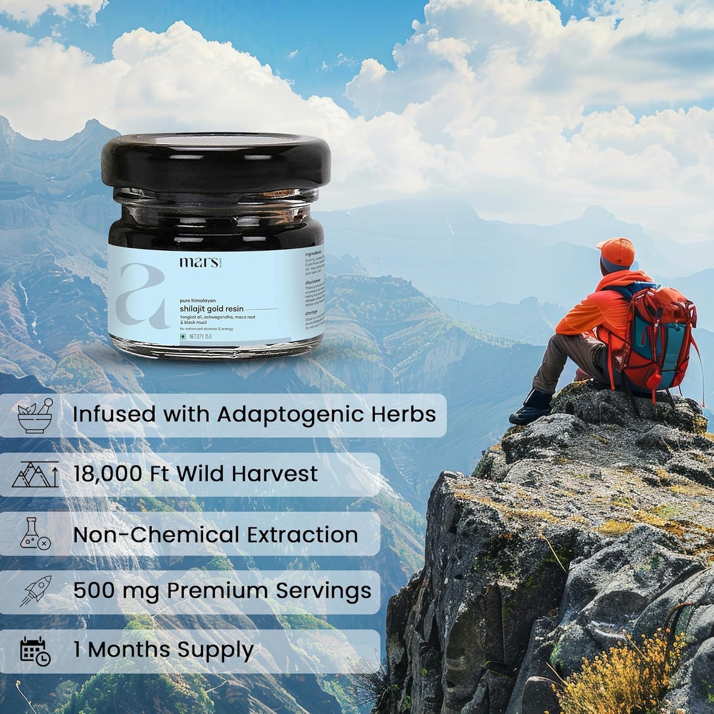 GHC Pure Himalayan Shilajit Resin (180g) Pack - Organic Sourced Shilajit from The Himalayas with Trace Minerals - Good Health Company